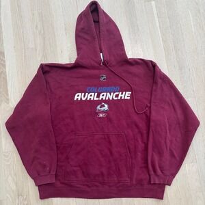 Reebok Colorado Avalanche Hoodie Mens XL Burgundy Good NHL Hockey Pullover